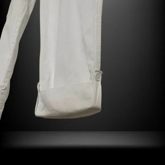 Calvin Klein White Cotton Cargo Pants Size 10 Utility Pocket Casual Minimalist - Picture 5 of 16